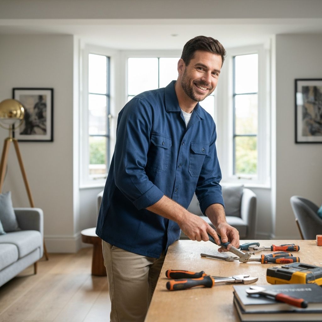 Professional handyman at work